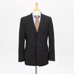 John Varvatos 40L Gray Check 2-Button Sport Coat Blazer Jacket V167